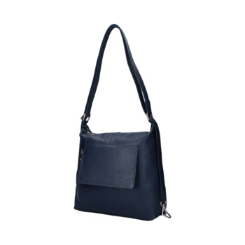 Dámská kožená kabelka batoh tmavě modrá - Sendi Design Kirsen