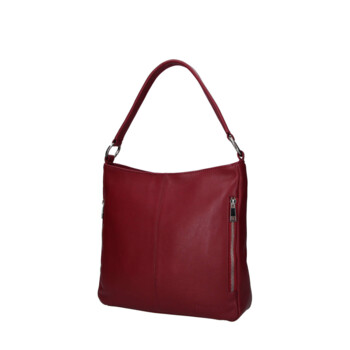 Dámská kožená kabelka přes rameno vínová - Sendi Design Clare