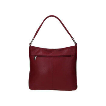 Dámská kožená kabelka přes rameno vínová - Sendi Design Clare