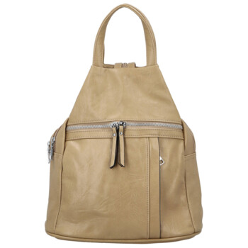Dámský městský batoh tmavě béžový - Firenze Viva