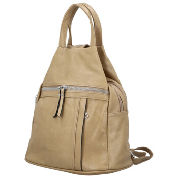 Dámský městský batoh tmavě béžový - Firenze Viva