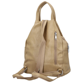 Dámský městský batoh tmavě béžový - Firenze Viva