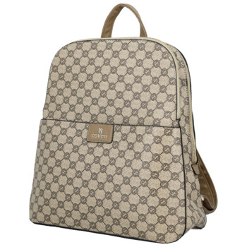 Dámský městský batoh tmavě béžový - Coveri Almin