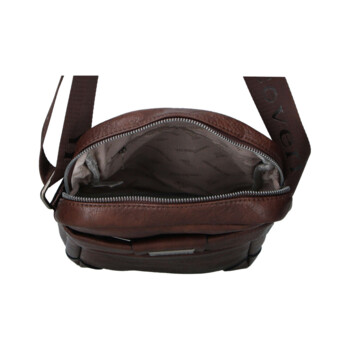Pánská crossbody taška tmavě hnědá - Coveri Nathan