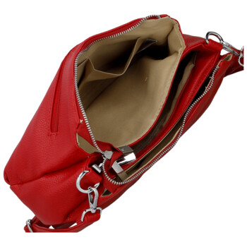 Stylová dámská koženková crossbody kabelka Foppa, červená