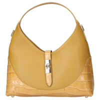 Dámská kožená kabelka žlutá - Delami Vera Pelle Aria