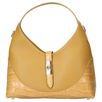 Dámská kožená kabelka žlutá - Delami Vera Pelle Aria