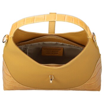 Dámská kožená kabelka žlutá - Delami Vera Pelle Aria