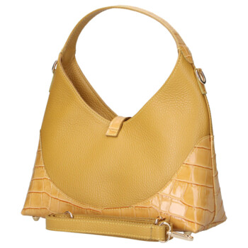 Dámská kožená kabelka žlutá - Delami Vera Pelle Aria