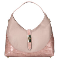 Dámská kožená kabelka růžová - Delami Vera Pelle Aria