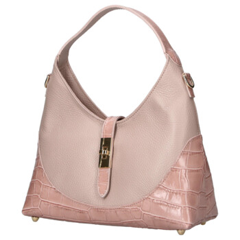 Dámská kožená kabelka růžová - Delami Vera Pelle Aria