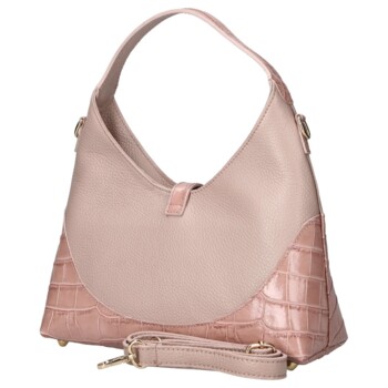 Dámská kožená kabelka růžová - Delami Vera Pelle Aria