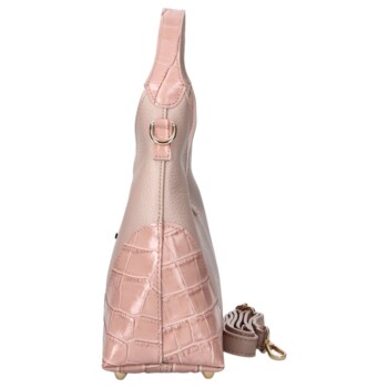 Dámská kožená kabelka růžová - Delami Vera Pelle Aria