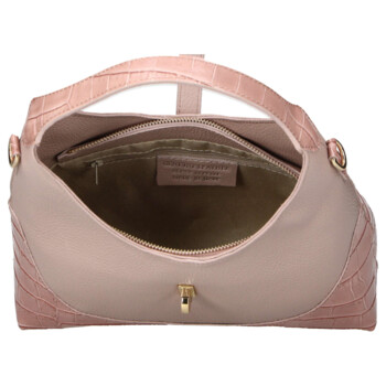 Dámská kožená kabelka růžová - Delami Vera Pelle Aria