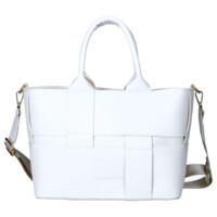 Dámská koženková kabelka do ruky bílá - Laura Biaggi Elora