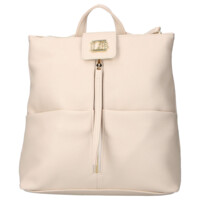 Dámský koženkový batoh béžový - Laura Biaggi Nova