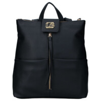 Dámský koženkový batoh černý - Laura Biaggi Nova