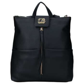 Dámský koženkový batoh černý - Laura Biaggi Nova