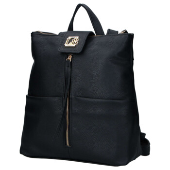 Dámský koženkový batoh černý - Laura Biaggi Nova