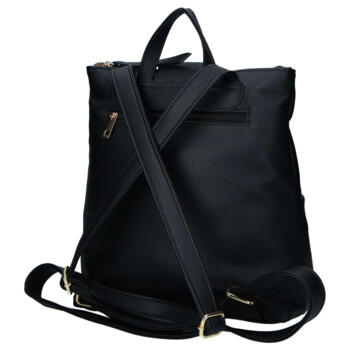 Dámský koženkový batoh černý - Laura Biaggi Nova