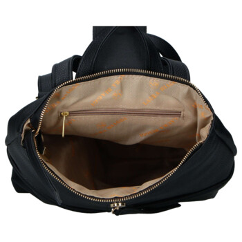 Dámský koženkový batoh černý - Laura Biaggi Nova