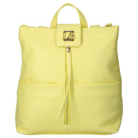 Dámský koženkový batoh žlutý - Laura Biaggi Nova