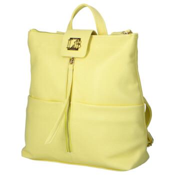 Dámský koženkový batoh žlutý - Laura Biaggi Nova