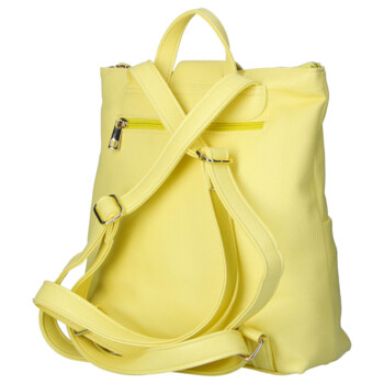 Dámský koženkový batoh žlutý - Laura Biaggi Nova
