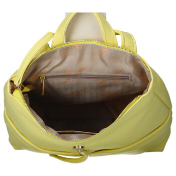 Dámský koženkový batoh žlutý - Laura Biaggi Nova