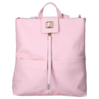 Dámský koženkový batoh růžový - Laura Biaggi Nova