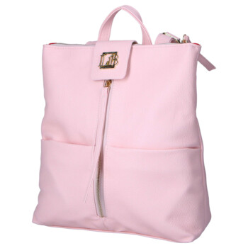 Dámský koženkový batoh růžový - Laura Biaggi Nova