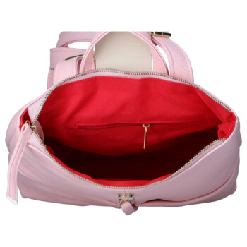 Dámský koženkový batoh růžový - Laura Biaggi Nova