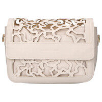 Dámska koženková crossbody kabelka béžová - Laura Biaggi Shelly