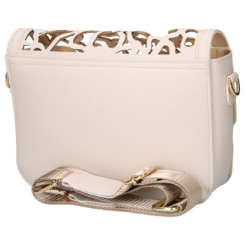 Dámska koženková crossbody kabelka béžová - Laura Biaggi Shelly