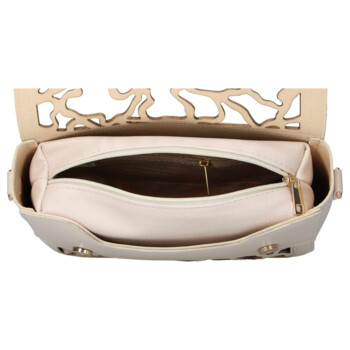 Dámska koženková crossbody kabelka béžová - Laura Biaggi Shelly