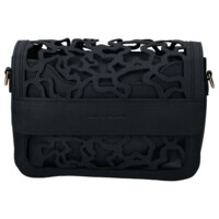 Dámska koženková crossbody kabelka černá - Laura Biaggi Shelly