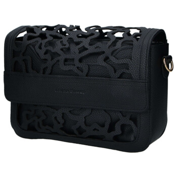 Dámska koženková crossbody kabelka černá - Laura Biaggi Shelly