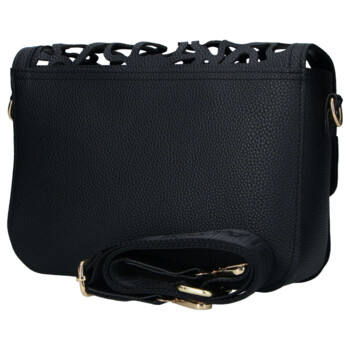 Dámska koženková crossbody kabelka černá - Laura Biaggi Shelly