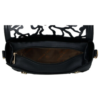 Dámska koženková crossbody kabelka černá - Laura Biaggi Shelly