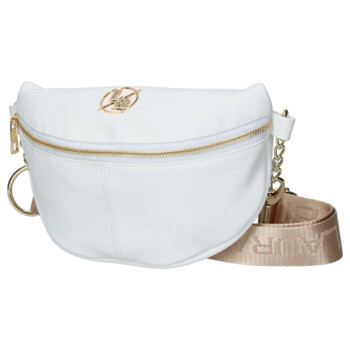 Dámská koženková ledvinka bílá - Laura Biaggi Adae