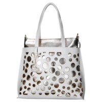 Dámská koženková kabelka přes rameno béžová - Laura Biaggi Perla