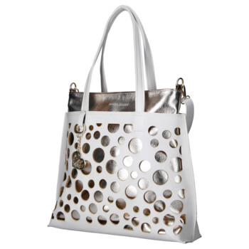 Dámská koženková kabelka přes rameno béžová - Laura Biaggi Perla