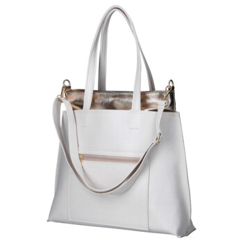 Dámská koženková kabelka přes rameno béžová - Laura Biaggi Perla