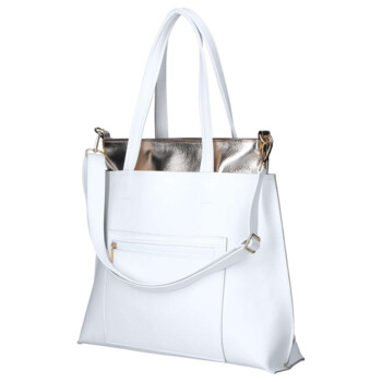 Dámská koženková kabelka přes rameno bílá - Laura Biaggi Perla