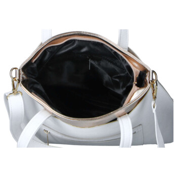 Dámská koženková kabelka přes rameno bílá - Laura Biaggi Perla