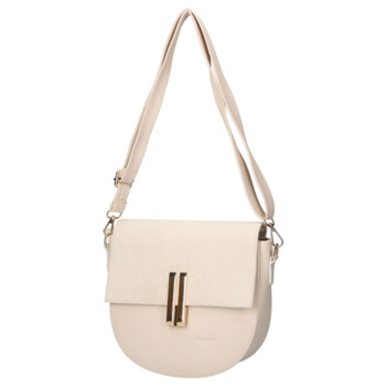 Dámská koženková crossbody kabelka béžová - Laura Biaggi Mirella