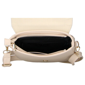 Dámská koženková crossbody kabelka béžová - Laura Biaggi Mirella