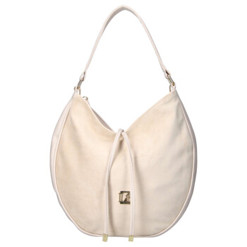 Dámská koženková kabelka přes rameno béžová - Laura Biaggi Elin