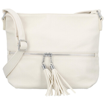 Trendy dámská koženková crossbody kabelka Vaka, béžová