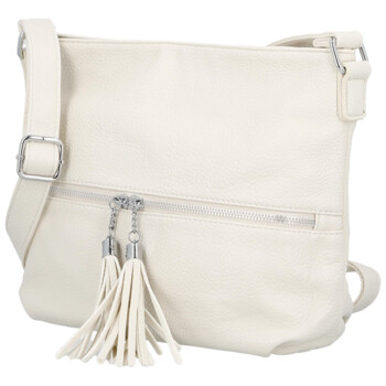 Trendy dámská koženková crossbody kabelka Vaka, béžová